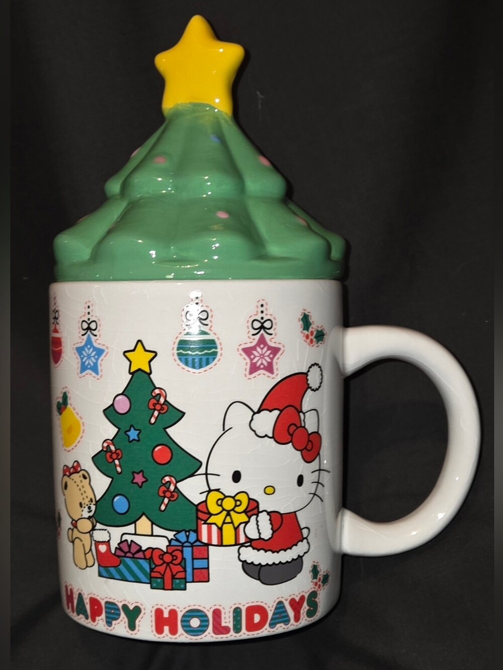 Sanrio 2023 Hello Kitty Holiday Christmas Tree Lid Mug